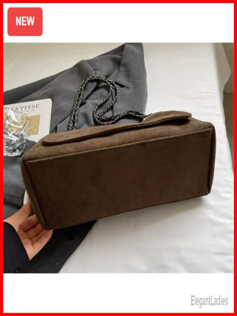 Suede Top Handle Hobo Bag Shoulder Crossbody Tote Handbag